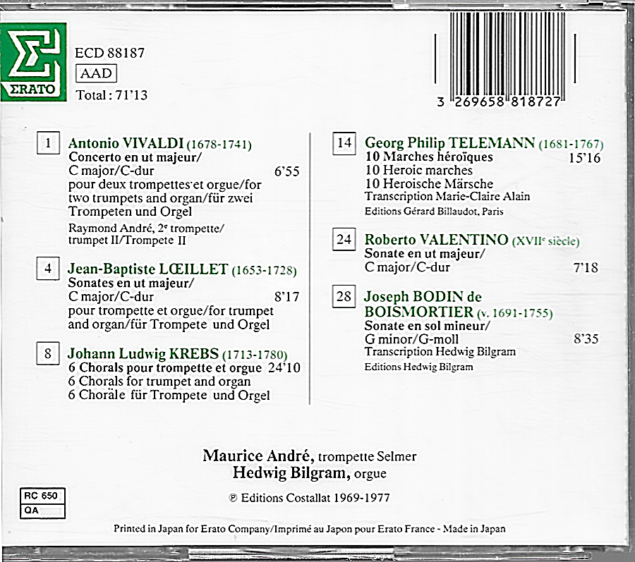Maurice Andre - Hedwig Bilgram - Erato ECD88187