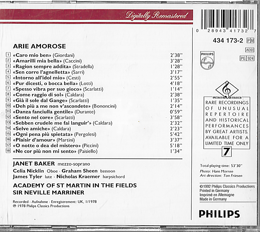 Arie Amorose and Janet Baker - Acedemy of Saint Martin in the Fields - Philips - 4341732
