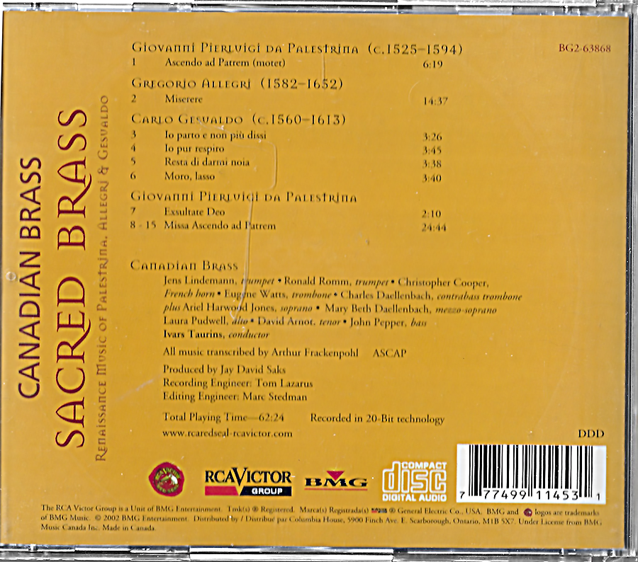 Canadian Brass - Sacred Brass - BG2-63868