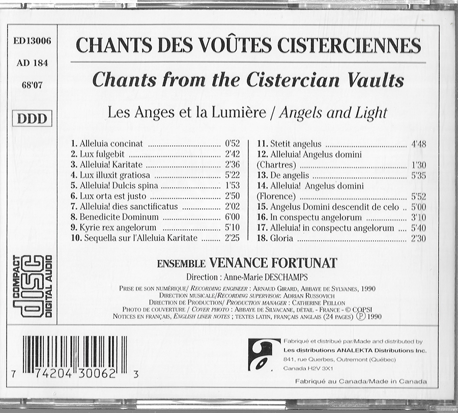Chants From The Cistercian Vaults (Angels And Light) - ED13006