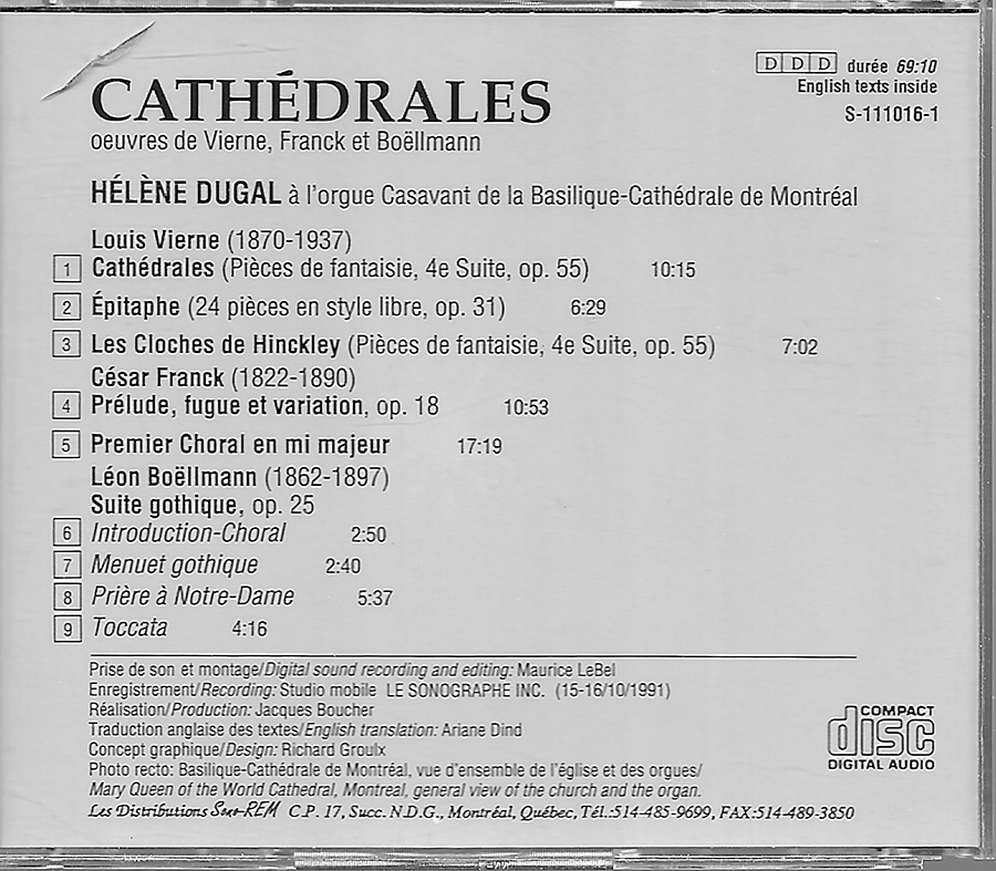 Helene Dugal - Cathedrales - S1110161 - Casavant de Basilique-Cathedrale de Montreal