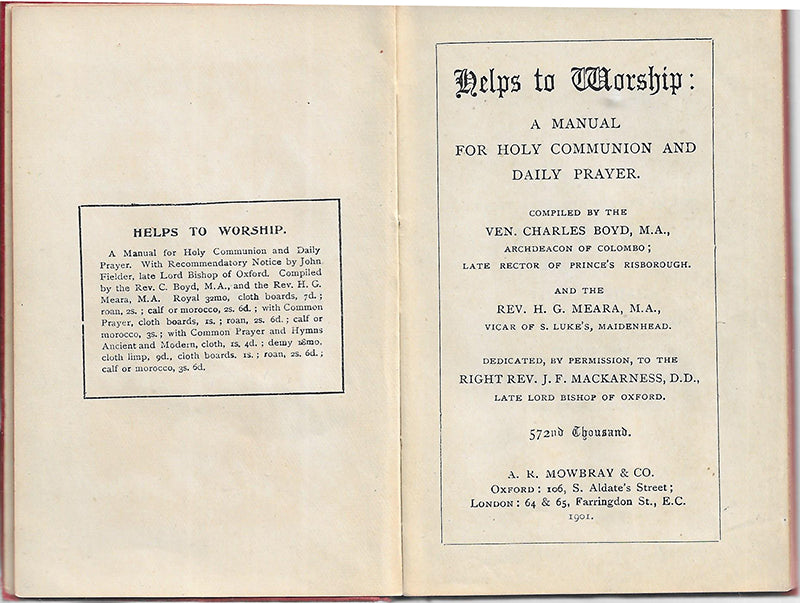 Helps to Worship: Holy communion Charles Boyd 1910 London, UK