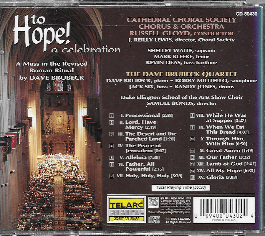 Dave Brubeck - To Hope! A celebration - CD80430