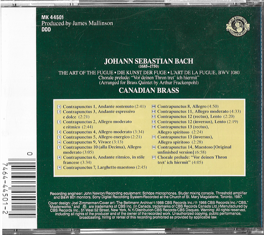 Canadian Brass - Johann Sebastian Bach - MK44501
