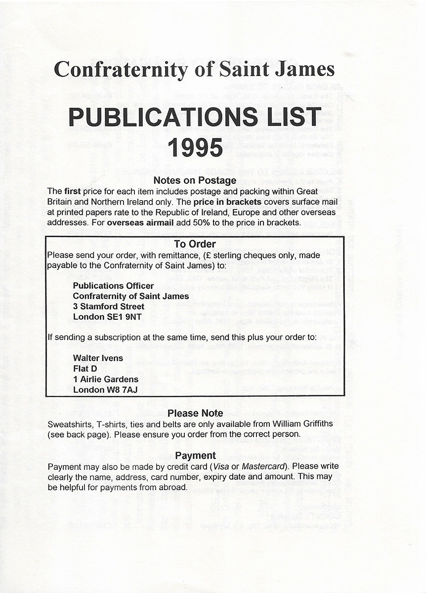 Confraternity of Saint James - 1995 + Ephemera - Santiago Pilgrim