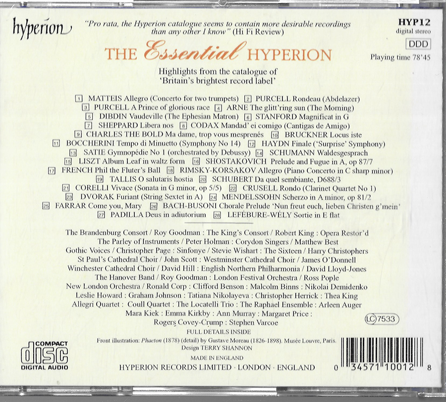 Essential Hyperion - HYP12 - Harry Christophers + Gothic Voices