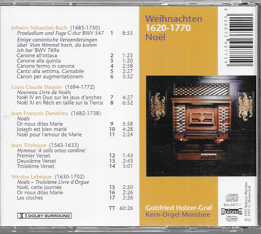 Gottfried Holzer Graf - Weihnachten Noel 1620-1770 - BSS