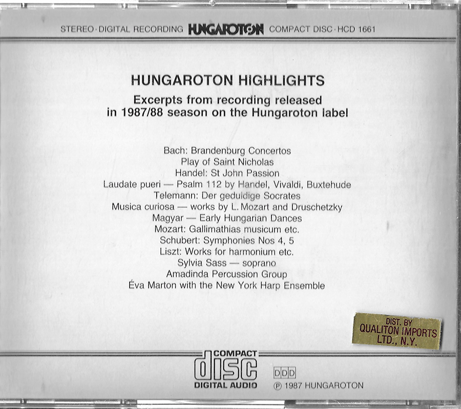 Hungaroton Highlights - Bach, Pueri, Handel, Mozart - HCD1661