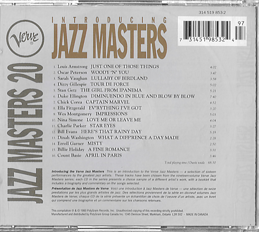 Jazz Masters 20 - Verve - Louis Armstrong