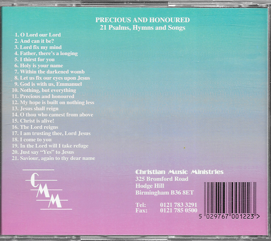 Roger Jones - Precious and Honoured - CMM UK 1995