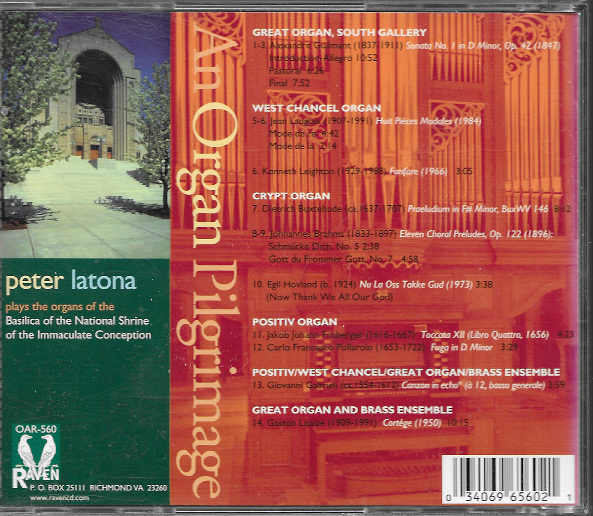 Peter Latona - Basilica organs - National Shrine Of The Immaculate Conception - OAR560