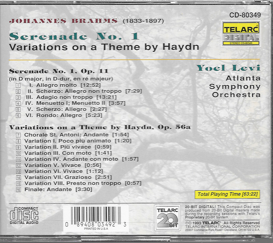 Yoel Levi - Bach / Haydn - Serenade1 - CD80349