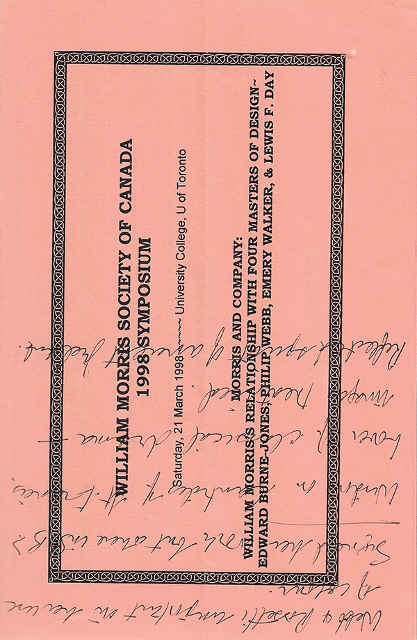 William Morris 1998 Symposium package - Ephemera (Lot 1)