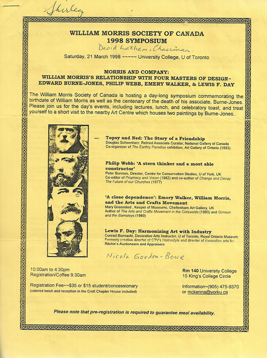 William Morris 1998 Symposium package - Ephemera (Lot 1)