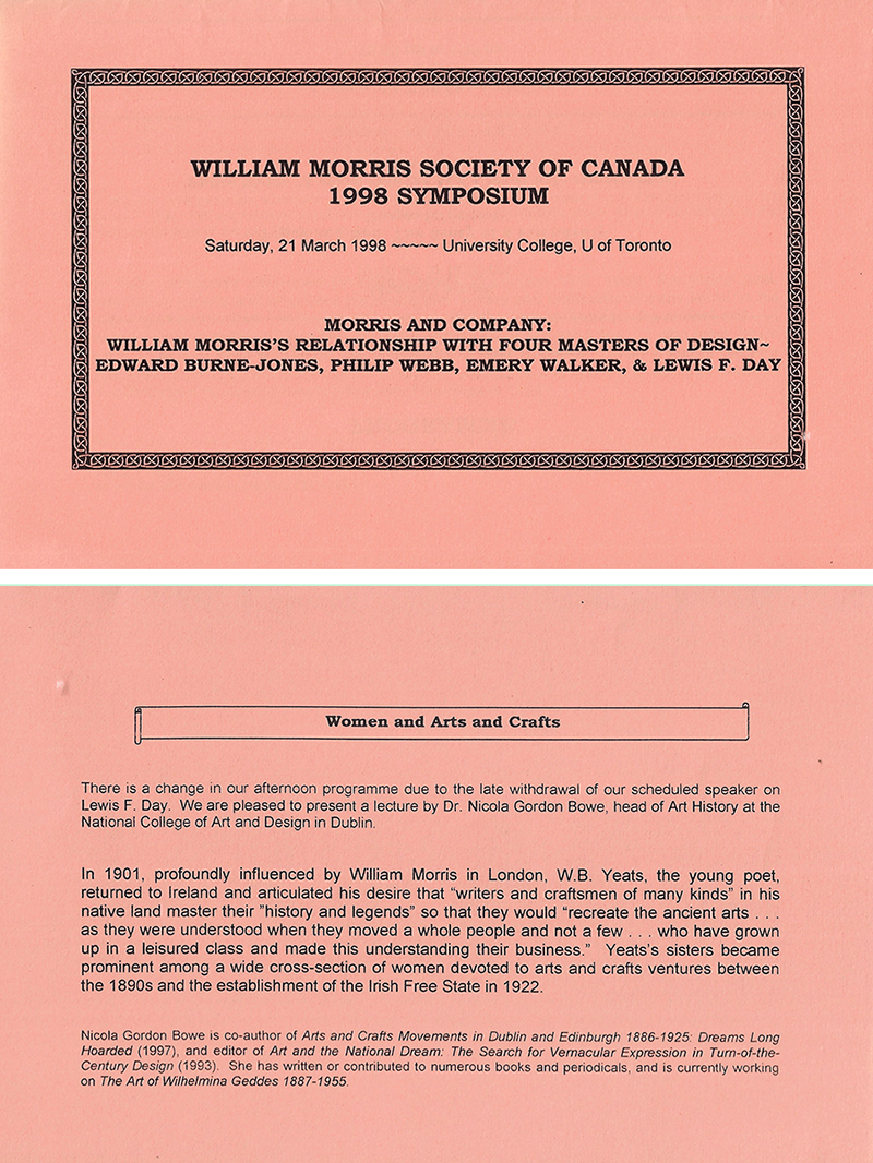William Morris 1998 Symposium package - Ephemera (Lot 3)