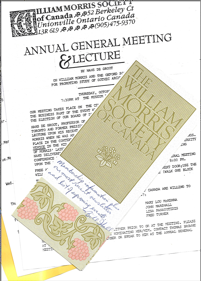William Morris Society - Canada (Summer 1996) + Extra Ephemera