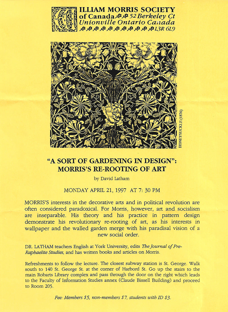 William Morris - Society of Canada - Unique Ephemera Package