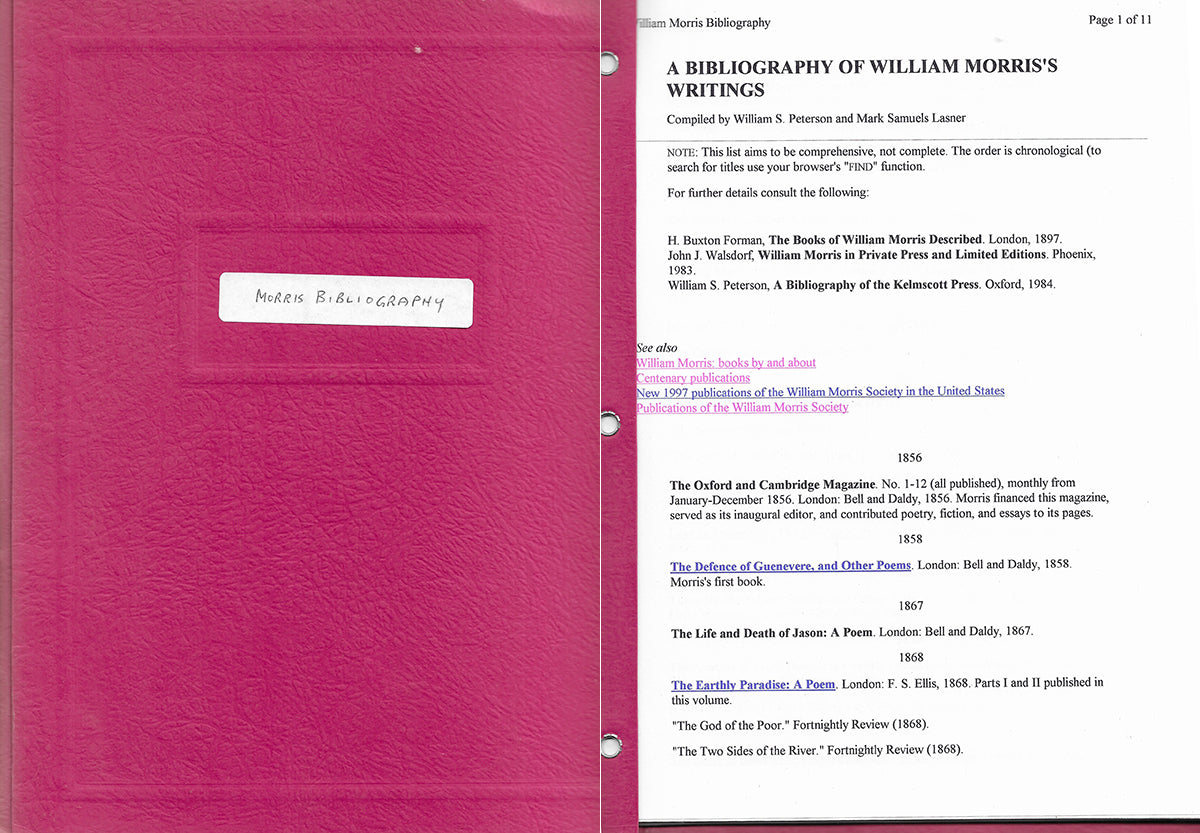 William Morris and his Legacy of Style + additional historical information