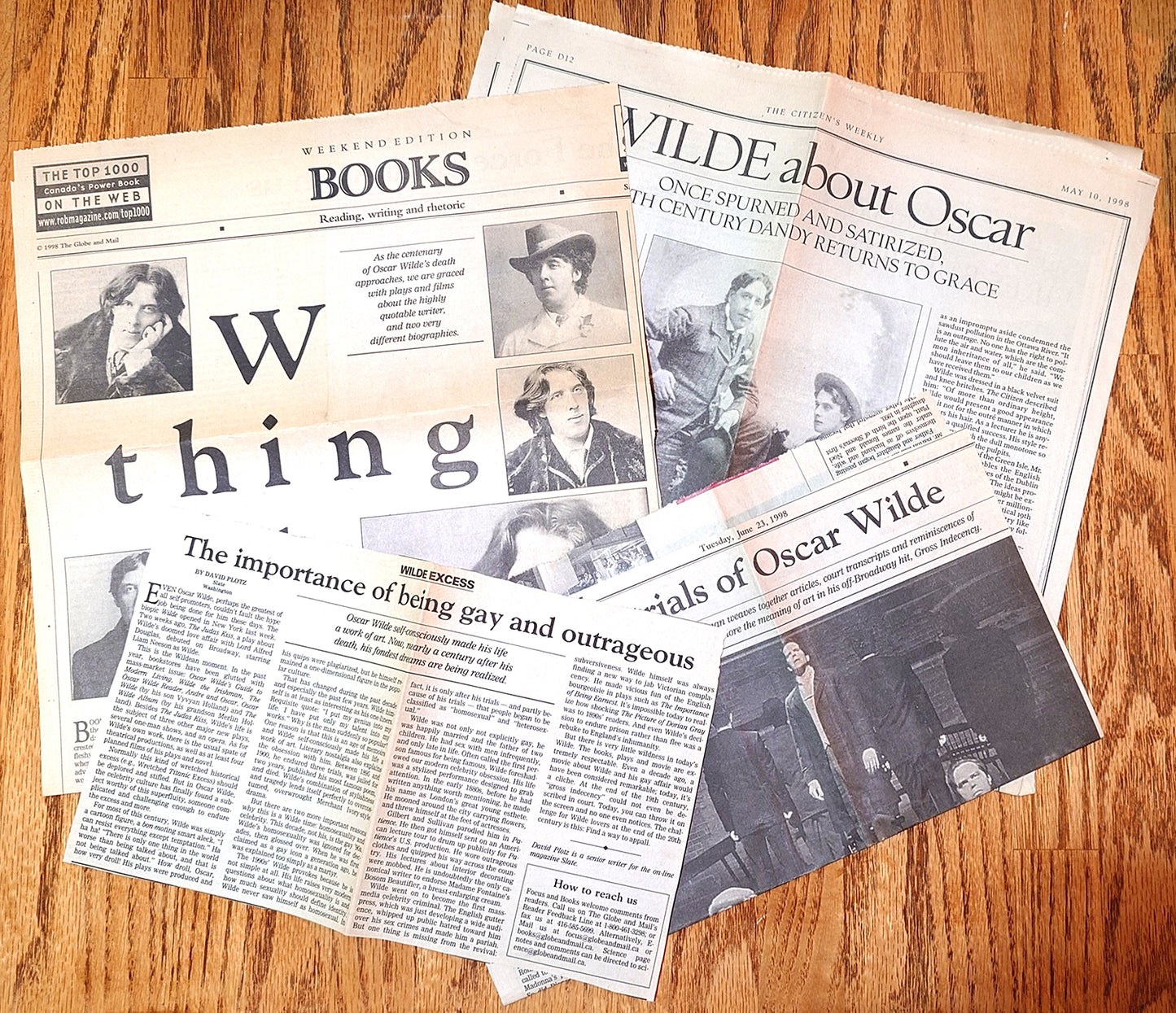 Oscar Wilde - Ephemera collection - Newspaper articles Circa 1998 "Stephen and Mr. Wilde"