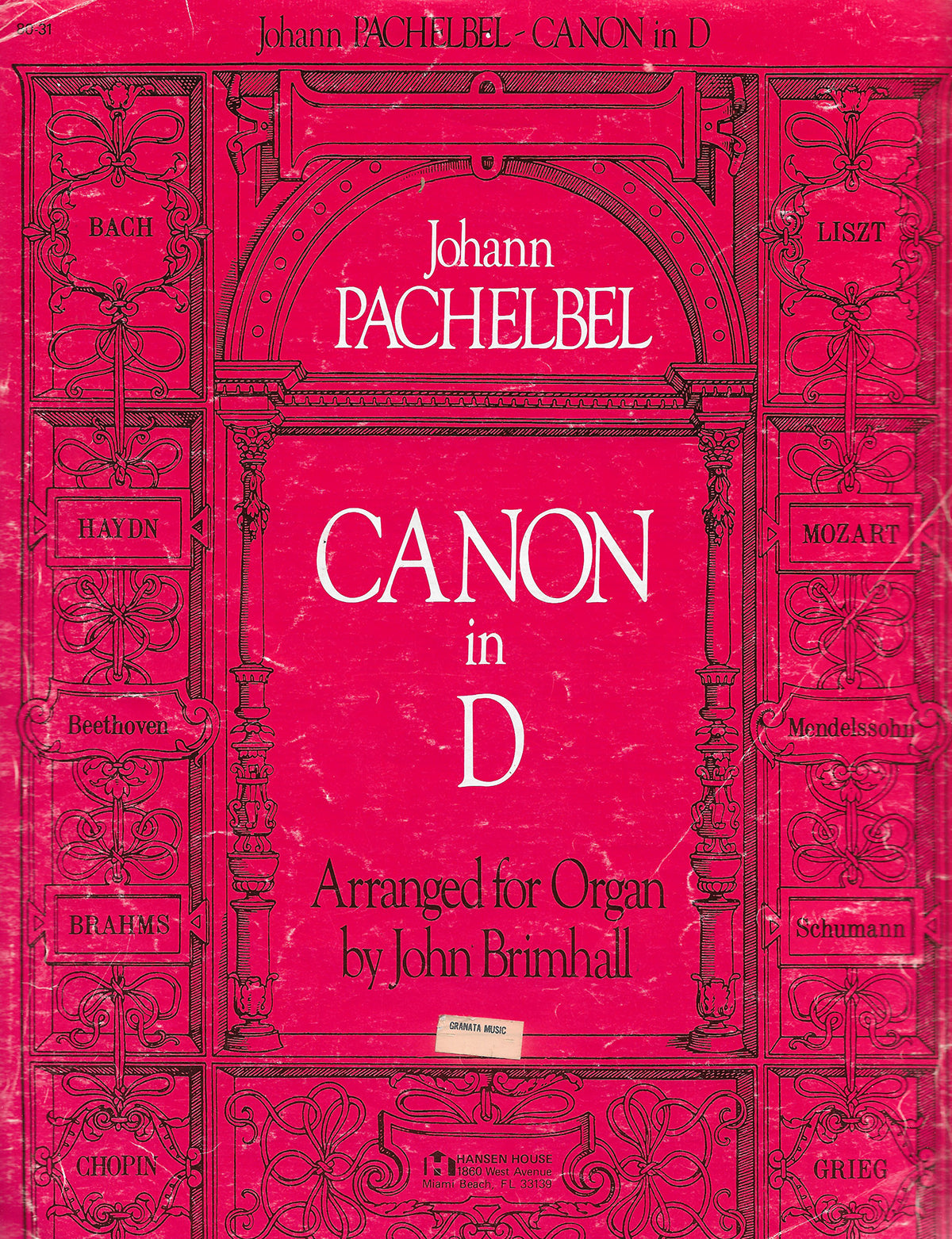 Johann Pachelbel - Canon in D - John Brimhall # 80-31 Hansen House (1981)