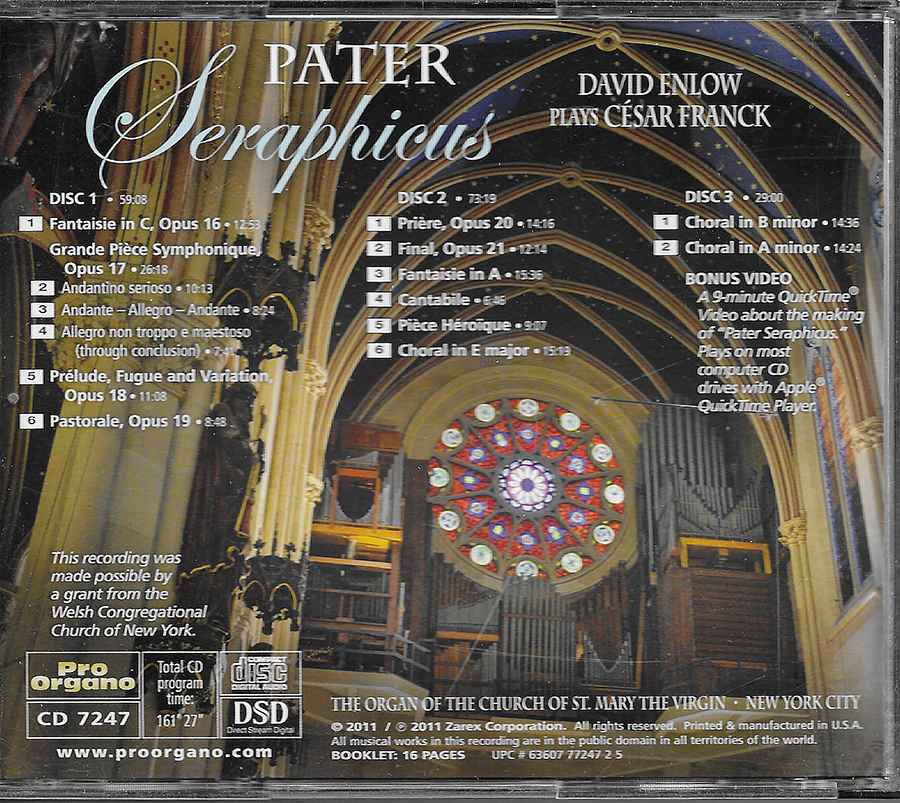 David Enlow - Pater Seraphicus - CD7247 - 3CD