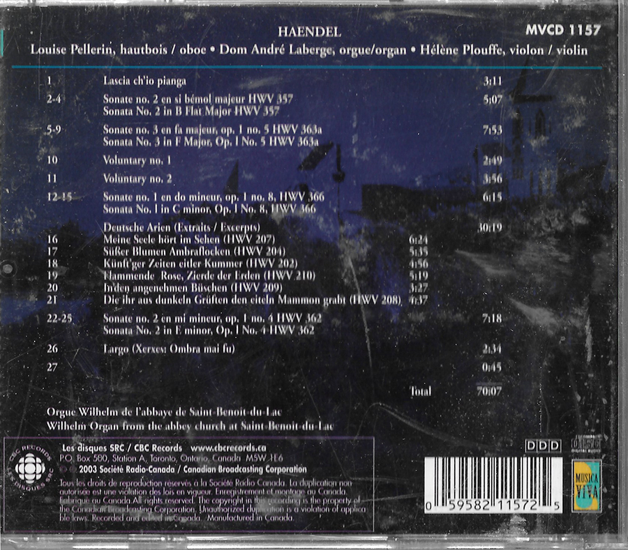Louise Pellerin - Haendel - MVCD11657 (2003)