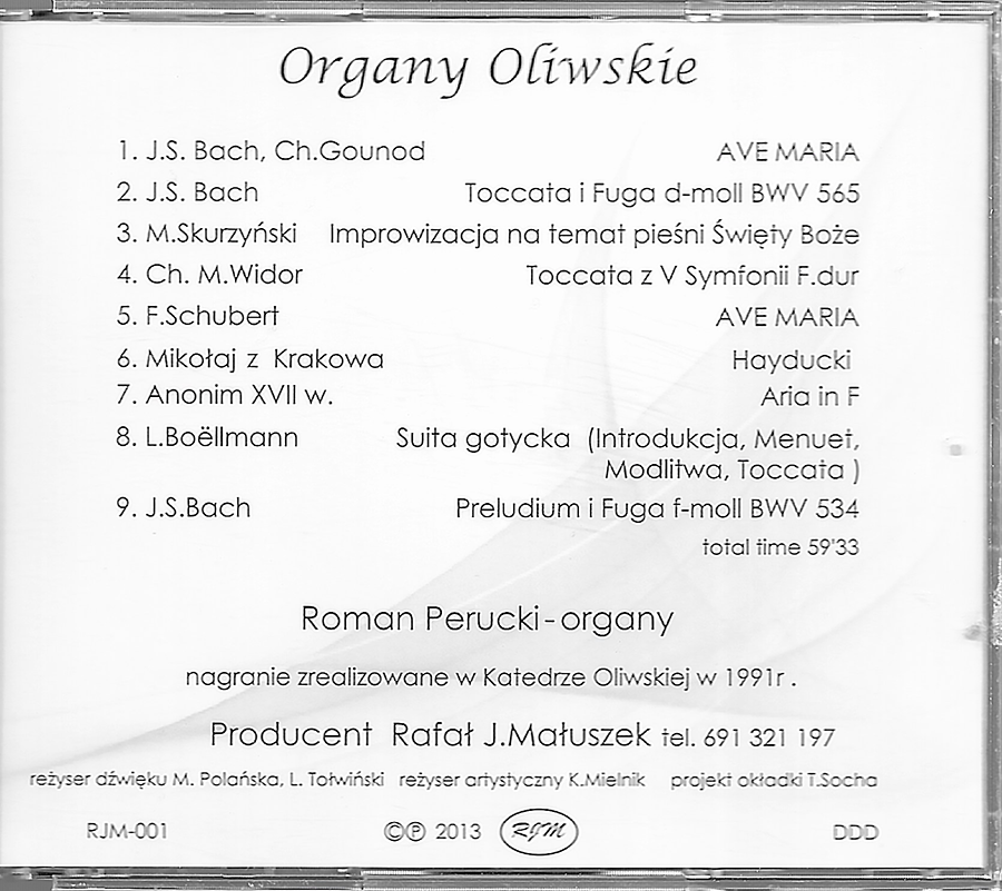 Roman Perucki - Organy Oliwskie - RJM001