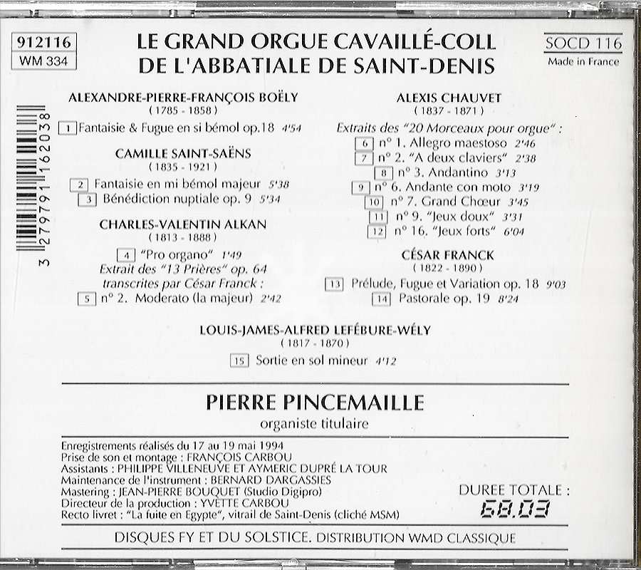 Pierre Pincemaille - Le Grand Orgue - Solstice - SOCD116