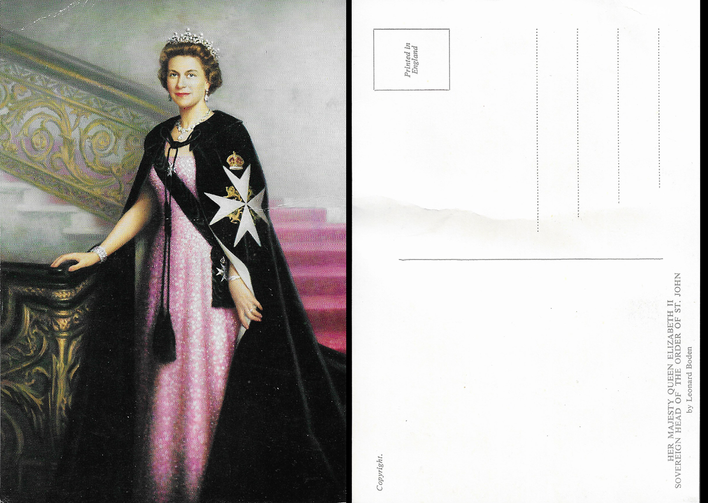 Queen Elizabeth postcard By Leonard Boden