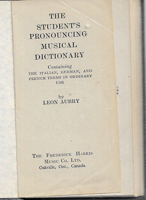 Students pronouncing Musical Directory - Leon Aubry - HC 1950