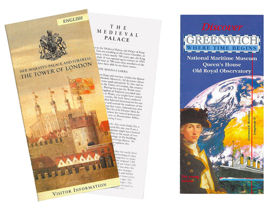 Tower of London and Discover Greenwich brochures (Circa 1991)