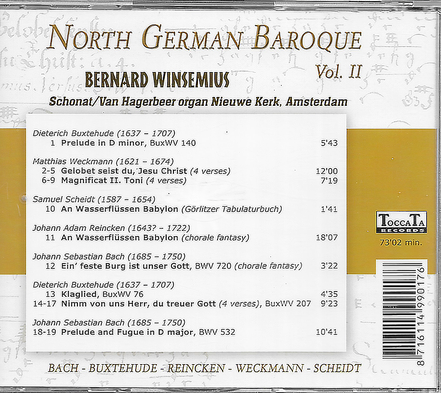 Bernard Winsemius - North German Baroque - Volume 2